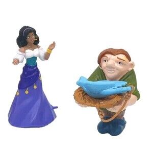 Vintage 1996 Disney Hunchback Notre Dame Burger King 2pc Lot Esmeralda Quasimodo